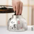 Tác phẩm của Thạc sĩ Xu Yunyong Baoqing Tea Cang màu gốc khắc thiếc rồng thiếc có thể làm bằng tay nguyên chất thiếc kín hộp trà hũ đựng trà bằng sứ 