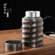 Thạc sĩ Xu Yunyong công việc của Fuyun/Phúc Tích trà kho chỗ thiếc rồng retro handmade tin có thể thiếc nguyên chất kín trà có thể hũ đựng trà bằng sứ 