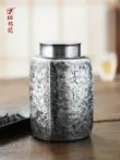 Banxilong retro tín có thể nguyên chất thiếc công việc sửa chữa đầu tiên Anzhu/shengxiang trà kho nguyên chất handmade thiếc kín trà lưu trữ có thể hũ sứ đựng trà 