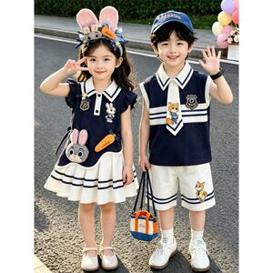
Girls Rabbit Officer Dress Summer Baby Zootopia Clothes Children's Super Hot Summer Dress Judy Skirt