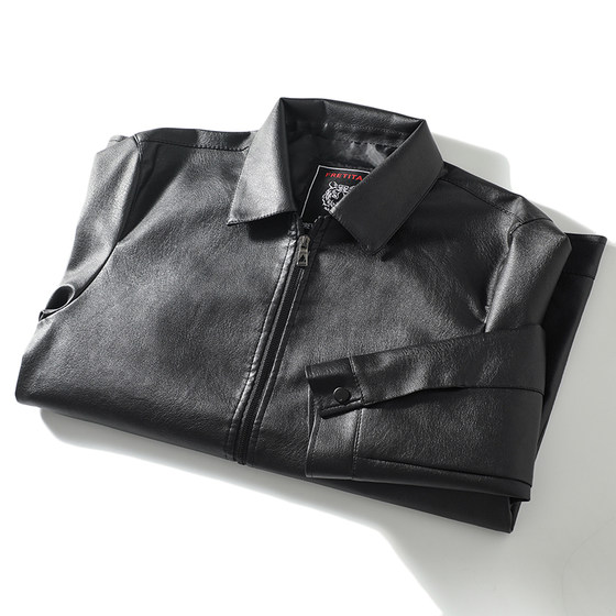 Da La Leak Foreign Trade Men's Factory Tail Orthodox Autumn Latold Casual PU Leather Jacket Jacket Black Tide Cool
