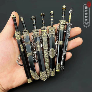
Sword small mini Tang Hengdao Han sword ancient style sword alloy ornament metal small sword weapon toy in stock