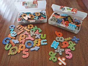 
100 pieces! English letters uppercase and lowercase numbers refrigerator magnetic stickers children early education baby magnetic toys 330G