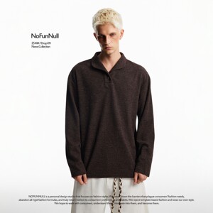 
NOFUNNULL retro old money style knitted long-sleeved T-shirt for men and women cleanfit upstart high-quality base shirt top