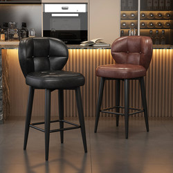 Bar Stool, Home High Stool, Wrought Iron Swivel Bar Chair, Designer Island Stool with Backrest, Bar Stool, High Stool