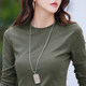 Mom's fashionable pure cotton base shirt for women in spring and autumn new long-sleeved T-shirt small shirt round neck slim fit inner top autumn clothes
