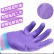 Găng tay bảo hộ lao động nữ nhà máy bán hàng trực tiếp lốp cao su dập nổi chống trượt chống mài mòn thoải mái thoáng khí nylon bảo vệ công trường