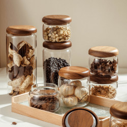 Coffee Bean Storage Jar High Borosilicate Glass Sealed Jar Food-Grade Tea Snack Kitchen Storage Press-Type Storage Jar