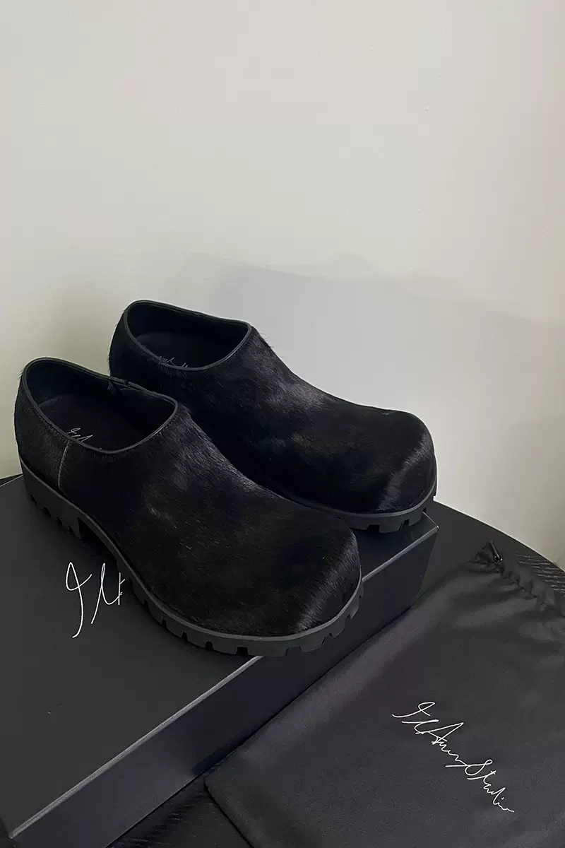 JCAESAR FROST MULES 霜冻穆勒半拖鞋固特异胎水牛皮真皮大底做旧 
