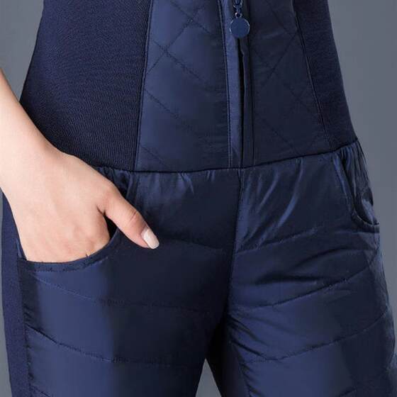 
Buy Product Women's Down Pants New Winter Outerwear High Waist Velvet Thickened Warm Elastic Slim Style