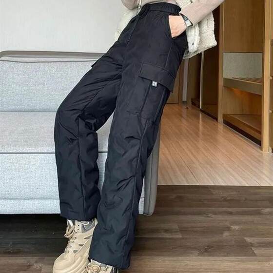 
Workwear down pants for women to wear outside in winter 2025 new minus 40 degree cold protection Harbin Northeast cotton pants trend