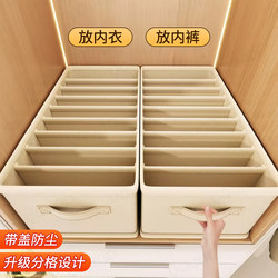 Clothes Storage Box, Home Wardrobe Pants Layering Organizer, Clothing Storage Basket with Lid, Foldable Storage Solution