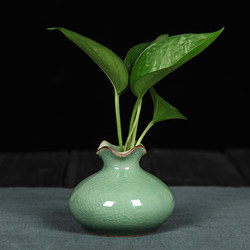 Longquan Yuming Celadon Creative Home Decoration Ornaments Handmade Personalized Small Flower Vases Desktop Hydroponic Flower Arrangement Vase