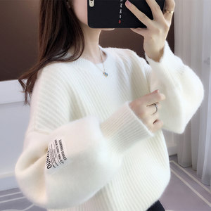 
2025 new women's sweaters, loose outer wear, lazy style, Korean style women's autumn and winter pullovers, versatile knitted tops