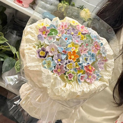Birthday Gift for Girlfriend, Jingdezhen Ceramic Bouquet Finished Product, Birthday Gift for Best Friend, Creative Eternal Flower for Girls