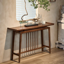 Song-Style Aesthetic Entrance Table, New Chinese-Style Old Elm Wood Side Table, Entryway Table Facing the Door, Wall-Side Table, End View Table