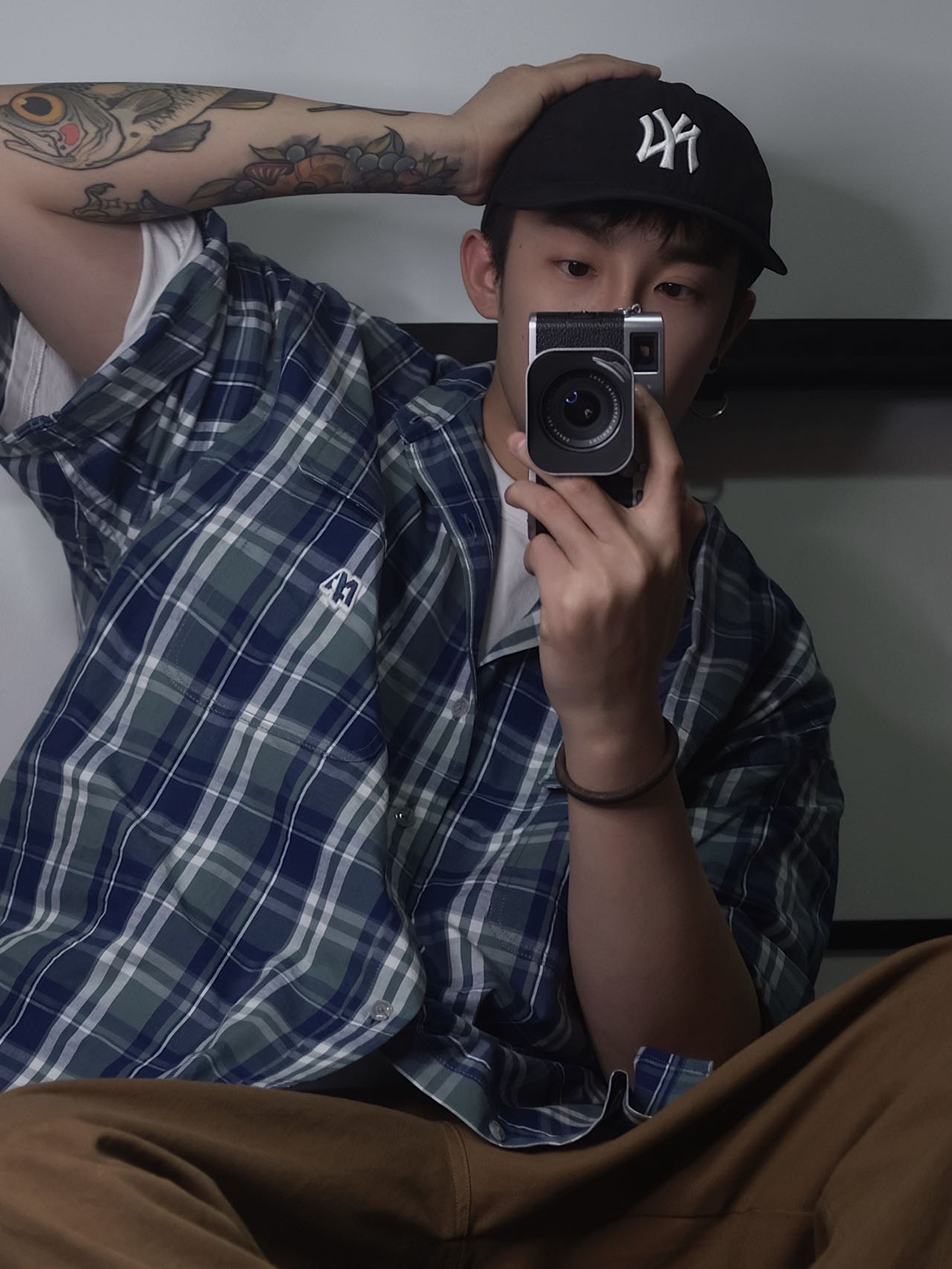 格纹短袖衬衫,高级有品位 图5