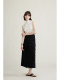 SONDERS design model two colors irregular deconstruction cross-layer cloth slit commuting mid-length skirt