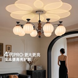 Bamboo-Style French Mid-Century Living Room Chandelier, New Chinese-Style Main Light, Song Dynasty Aesthetics, New Retro Lighting for the Whole House