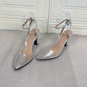 
Lady Shoes foreign trade original women's shoes temperament pointed toe solid color with diamond stiletto fashion one-word buckle fashion sandals