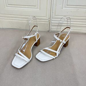 
Lady Shoes foreign trade original women's shoes new fashion square toe solid color thick heel commuter one-word buckle fashion sandals
