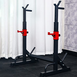 Adjustable Squat Rack with Integrated Weight Bench, Weightlifting Rack, Barbell Rack, Can Be Paired with Dumbbell Bench for Strength Training Squat Rack