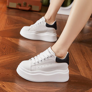 
Thick-soled white shoes for women 2026 spring new small height-increasing women's shoes genuine leather platform shoes fashion versatile sneakers