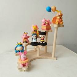 Hand-Made Display Stand, Blind Box Storage, Bubble Mart Doll Display Stand, Solid Wood Decoration, Creative Desktop Storage Rack