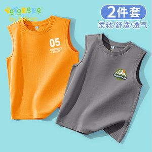 
Bennilu children's clothing YBB series boys' summer vest 2025 new children's cotton sleeveless top men's short sleeves