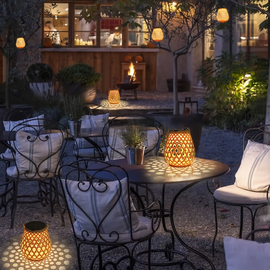 Lanterna Solare Da Esterno In Rattan - 22cm, LED Bianco Caldo, Ideale Per Giardino E Terrazzo - Foto 5