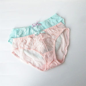 European series genuine C-13-5-1-1 fresh lace stitching see-through trousers female low waist panties RB13410