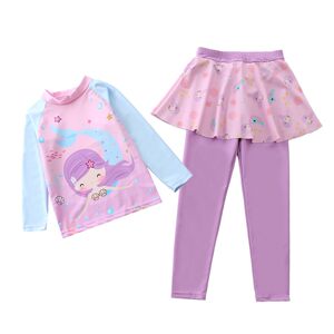 
Korean version of girl mermaid princess unicorn medium-length sleeve sun protection hot spring medium-large children's skirt split trousers swimsuit