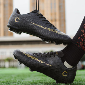 Special football shoes Male Messi Cristiano Ronaldo long crushed nail children, young boys and girls primary and secondary school students breathable training shoes
