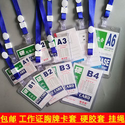 Double-Sided Transparent Hard Plastic Badge Holder with Lanyard for Student Id, Factory Badge, Work Badge, Id Card Holder