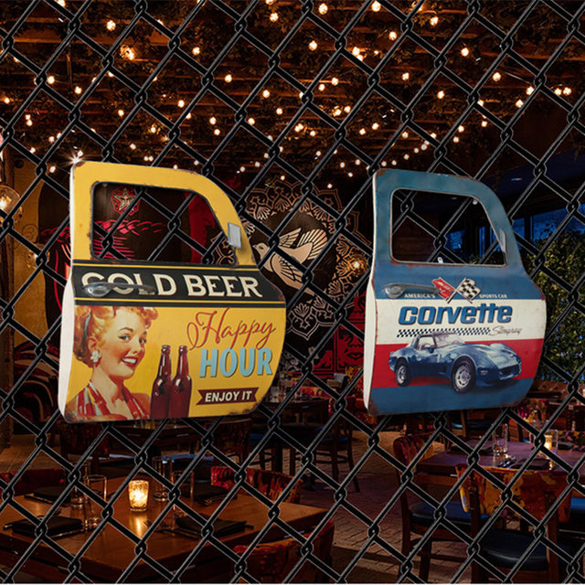 Creative wall hanging restaurant bar wrought iron door decoration industrial style retro nostalgic cafe wall wall hanging parts