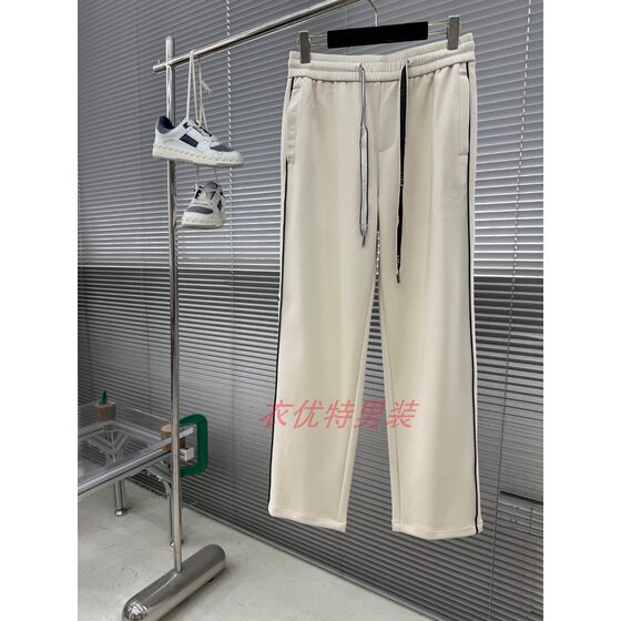 
2026 Spring and Summer Straight Leg Youth Pants Outdoor Lace Elastic Waist Casual Pants Men's Slim Korean Style All-Match Pants Trousers