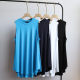Plus size women's European and American single spring and summer versatile simple fashion loose slim round neck sleeveless casual T-shirt top