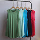 Spring and summer large size European and American new women's versatile simple, fashionable, loose, thin round neck sleeveless T -shirt skirt top