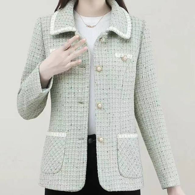 Spring new fashionable mother suit small fragrance jacket Internet celebrity women's spring and autumn slim suit middle-aged fashionable top