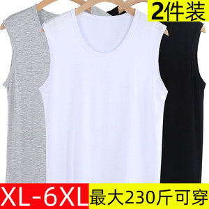 
Sleeveless wide shoulder men's modal summer thin elastic vest breathable sweat-absorbing loose plus fat plus bigger old man's shirt