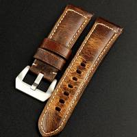 Handmade Italian Top Layer Cowhide Strap 20 22 24 26mm Suitable For Men's Strap Of Panerai Bronze Watch