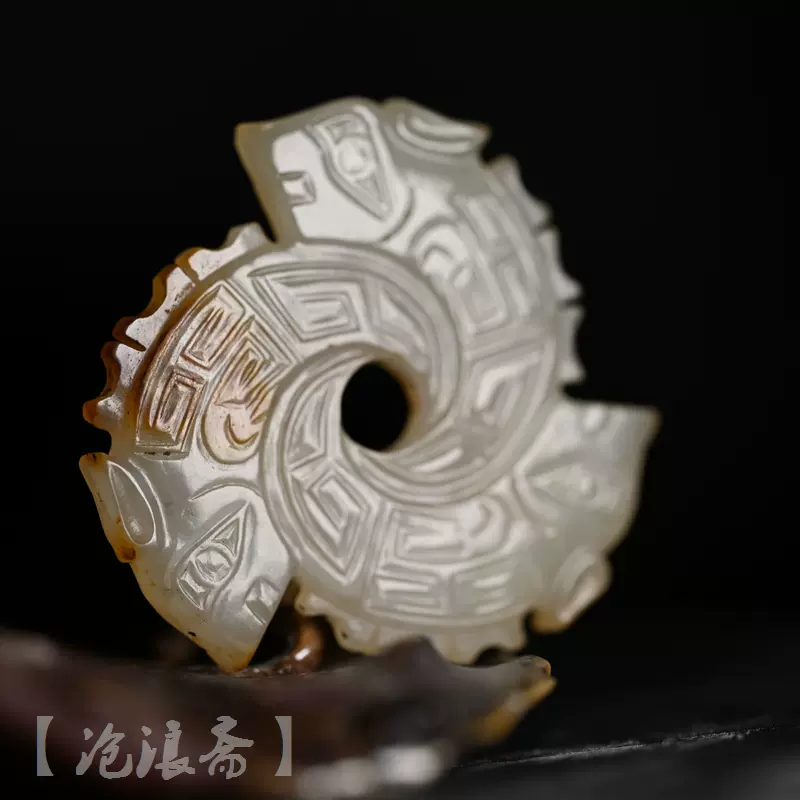 古玉西汉透雕龙凤纹重环玉佩和田玉籽料玉环玉璧