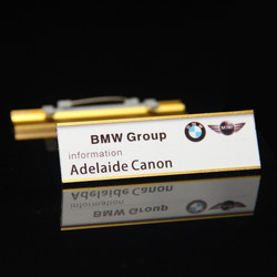 Dezhi Aluminum Alloy Magnetic Badge, Metal Name Tag, Employee Badge, Pin-Type Badge, Car 4S Store Sales Badge, Employee Badge, Smile Service Hotel Staff Identification Badge