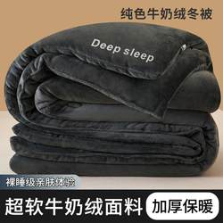 Winter Thickened Warm Milk Velvet Quilt Single-Person Winter Quilt Student Dormitory Coral Fleece Spring and Autumn Bedding Naked Sleeping Quilt Core