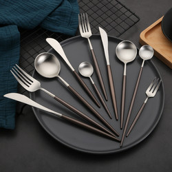 Portuguese Leon Genuine Stainless Steel 304 Western-Style Knife, Fork, and Spoon Four-Piece Set for Home Use Steak Knife and Fork Cutlery Set