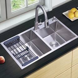 Kitchen Sink Double Bowl 304 Stainless Steel Household Handmade Dishwashing Basin Thickened Vegetable Washing Sink Dishwashing Sink