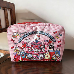 Hello Kitty 50Th Anniversary Collaboration Limited Edition Large Capacity Travel Toiletry Bag Makeup Bag Storage Pouch