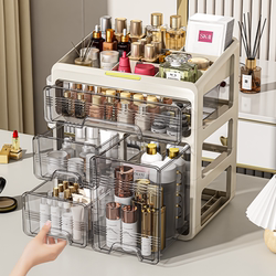 Cosmetic Storage Box New Model Large Capacity Desktop Dustproof Lipstick Skincare Dressing Table Internet Celebrity Drawer-Type Storage Rack