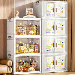 Storage Cabinet, No Installation Required, Household Plastic Storage Box, Baby Clothes and Toys Dopamine Storage Cabinet, Multi-Layer Cabinet