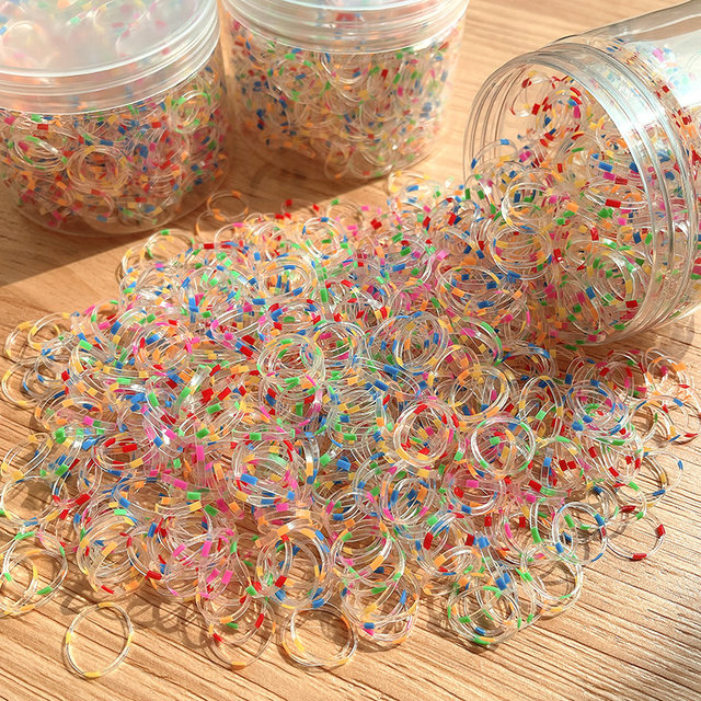 Disposable rubber band female tie the head trumpet rope headwear head jewelry children's leather case does not hurt the girl to send a rope
